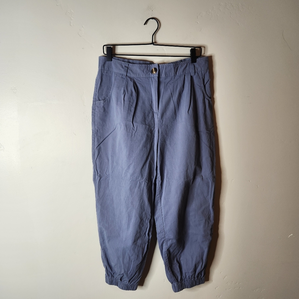 Halara Mid Rise Button Zipper Side Pocket Casual Cotton Joggers Size Large - Picture 2 of 7